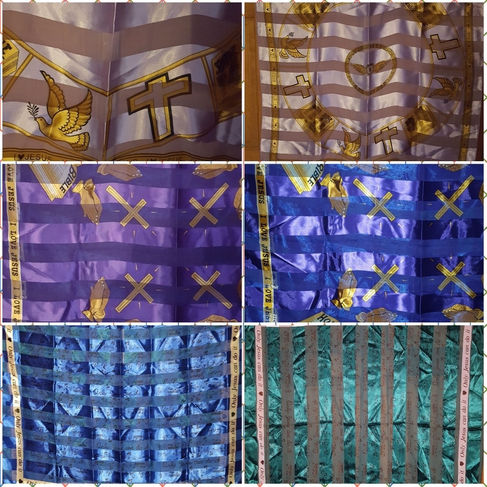 NW I Love Jesus Scarf Religious Christian Cross B